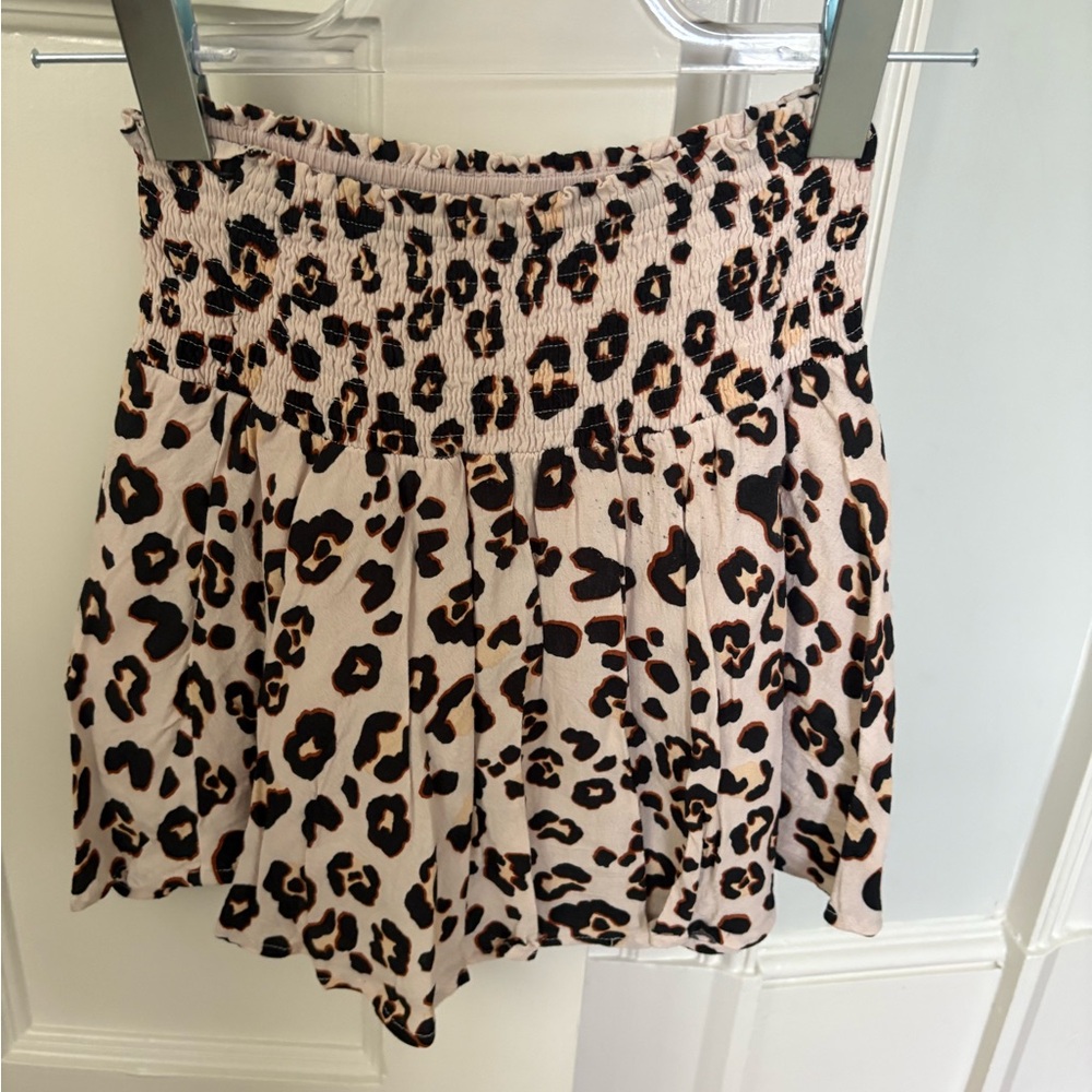 Leopard Print Smocked Skort